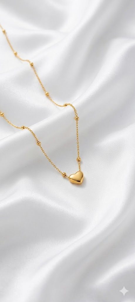 Auraa Dainty Heart Bead Neckchain