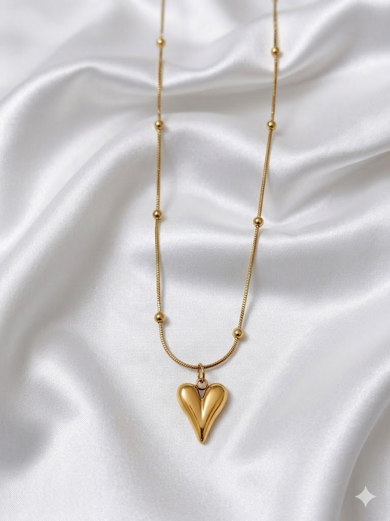 Auraa Long Heart Drop Pendant Neckchain