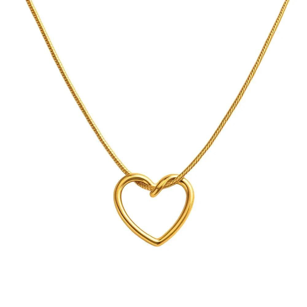 Auraa Twisted Heart Gold Plated Chain Neckchain